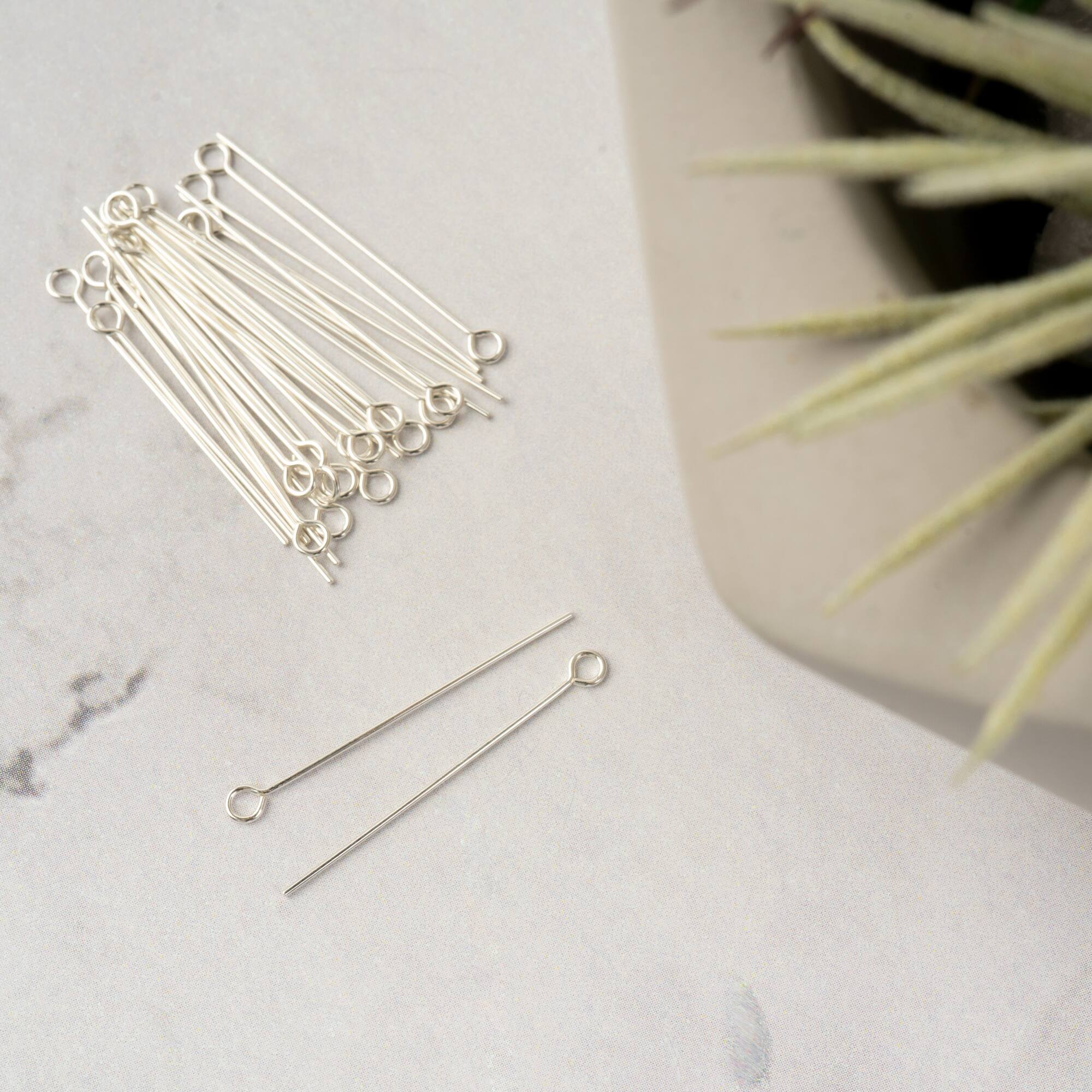 1" Sterling Silver Eye Pins, 28ct. by Bead Landing™